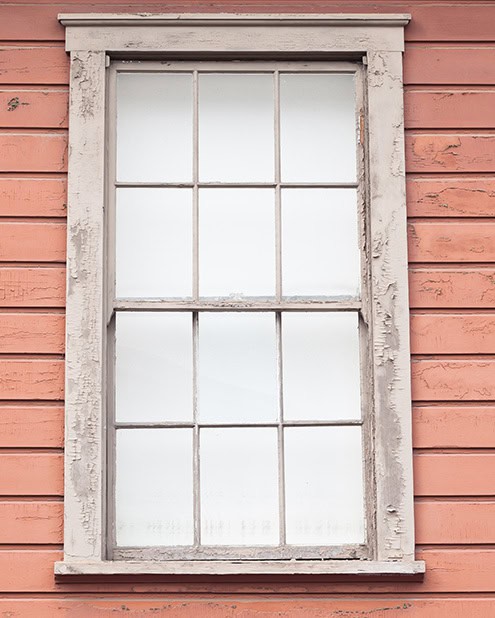 Closed sash window.